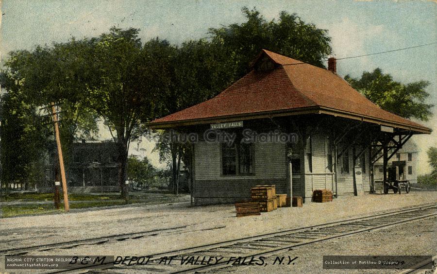 Postcard: Boston & Maine Depot at Valley Falls, New York